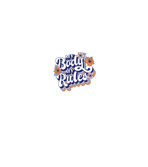 My Body My Rules model alb/roșu pe tricou