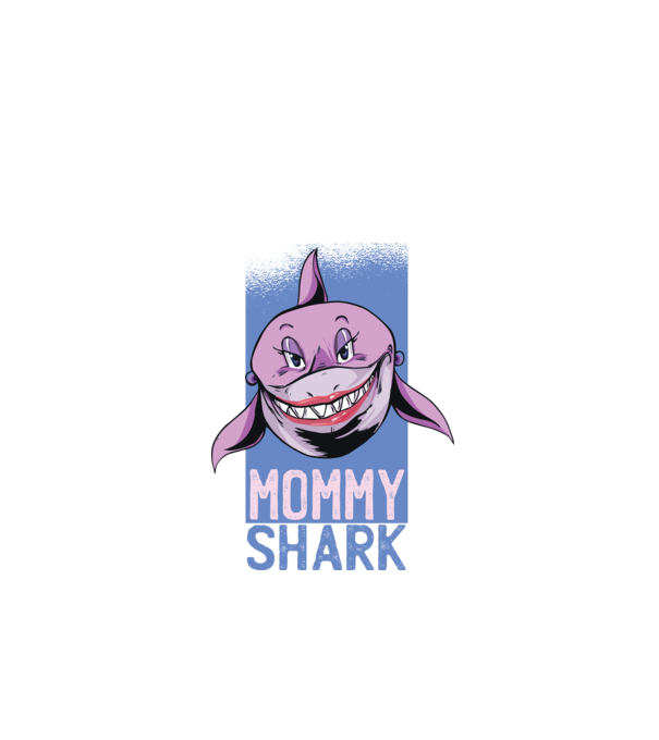 Mommy Shark tricou pentru mama model negru pe tricou