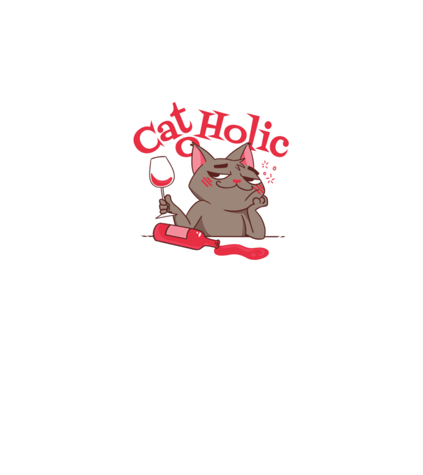 Catoholic - iubitor de pisici model alb pe tricou