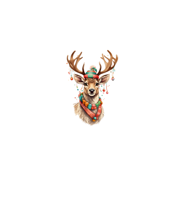 Festive Reindeer model alb pe tricou