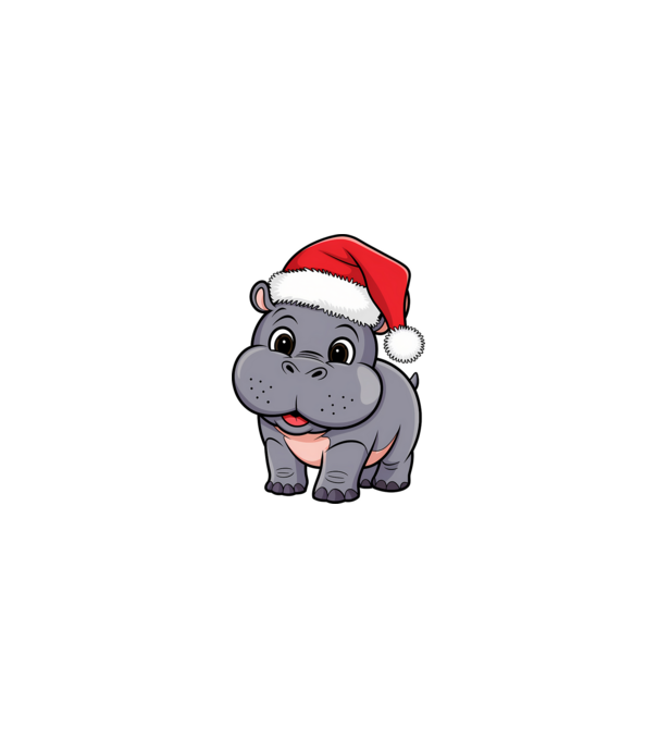 Crăciun Hippo model nisipiu pe tricou