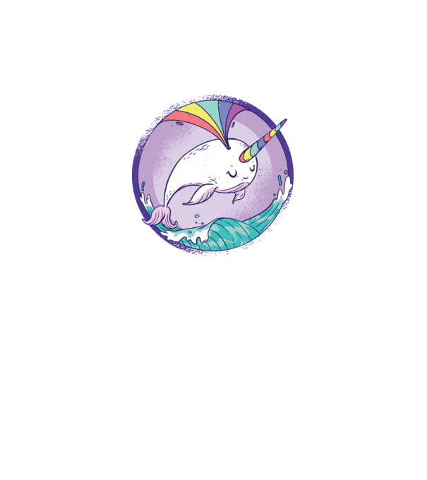 Unicorn drăguț Balenă - Narval model roz pe tricou