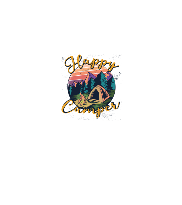 Happy Camper tricou camping model gri pe tricou