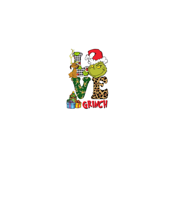 Love Grinch model negru pe tricou