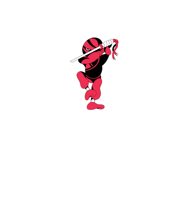 Ninja model alb pe tricou