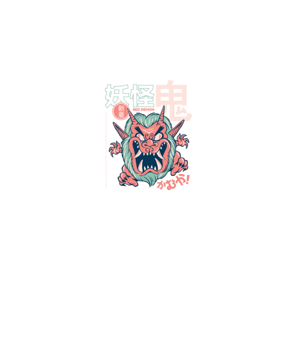 Oni Yokai Anime model negru pe tricou