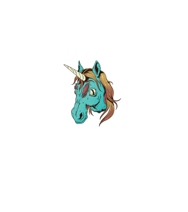 Unicorn Zombie model negru pe tricou