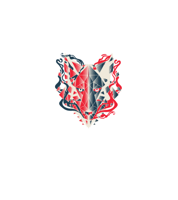 Wolf Head model negru pe tricou