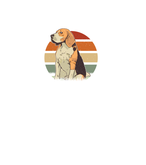 Beagle Retro Sunset model negru pe tricou