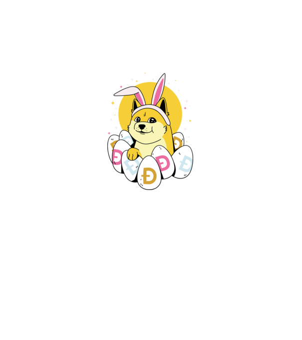 Dogecoin Paște model negru pe tricou