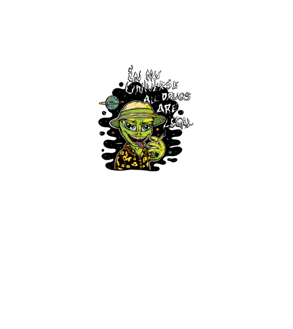 Alien drogat model gri pe tricou