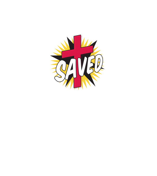 Saved Isus Cruce model alb pe tricou