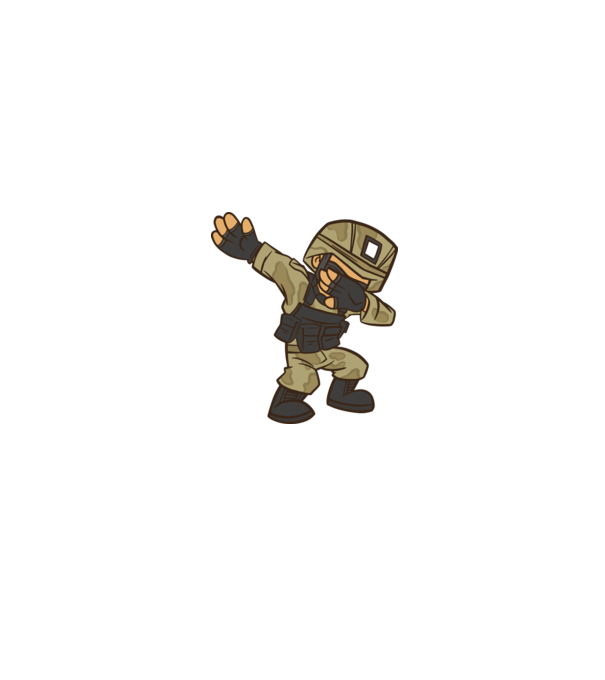 Soldat DAB model negru pe tricou
