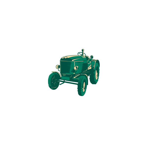 Tractor vechi model gri pe tricou