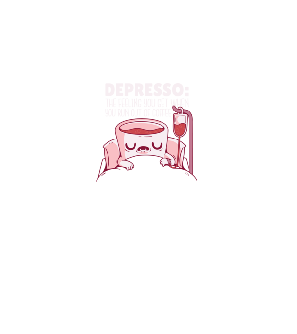 Depresso - Sentimentul când rămâi fără cafea model albastru deschis pe tricou