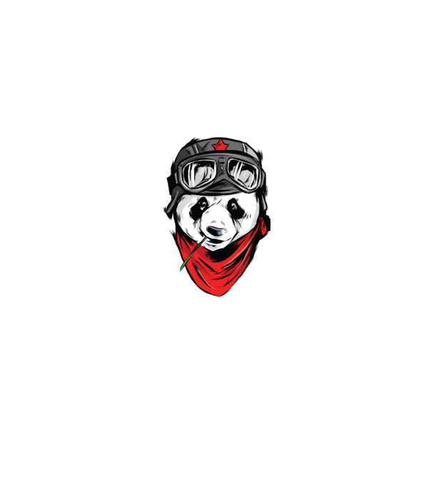 Panda Gerilla model negru pe tricou