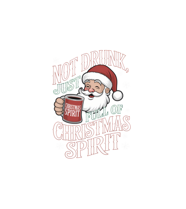 Christmas Spirit Santa model alb pe tricou