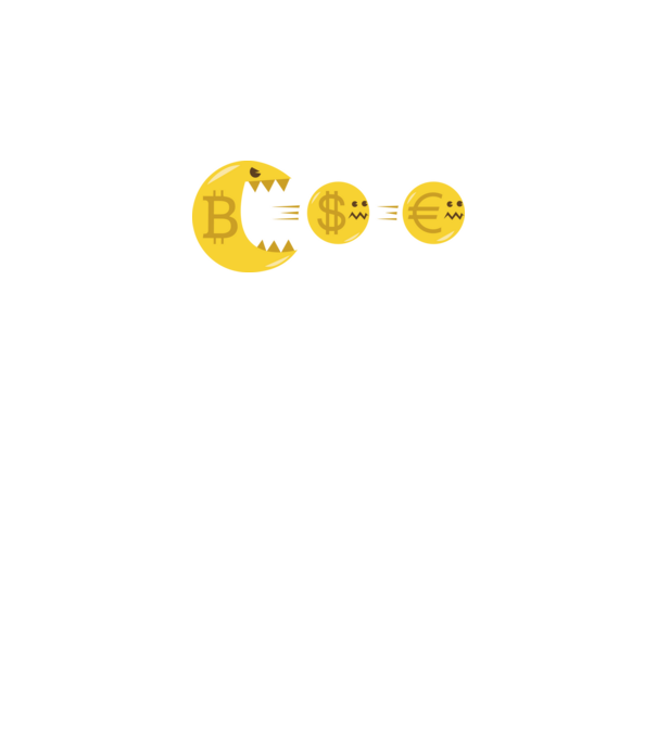 Bitcoin Pacman model negru pe tricou