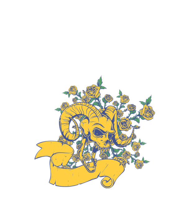 Skull with Roses model negru pe tricou