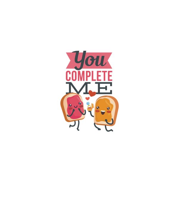 'You Complete Me Tricou drăguț pentru Valentine''s Day' model alb pe tricou
