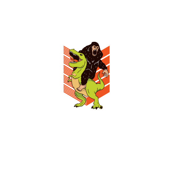 Dinozaur Yeti model alb pe tricou