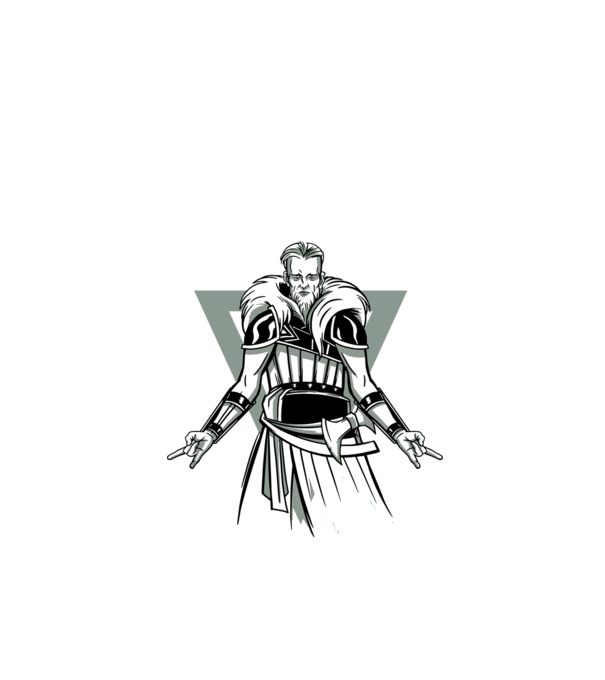 Războinic Viking model negru pe tricou