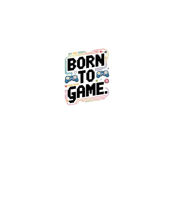 Born to Game Pixel Alb model alb pe tricou