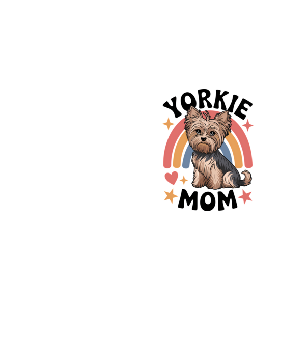 Yorkie Mom Alb model galben neon pe tricou