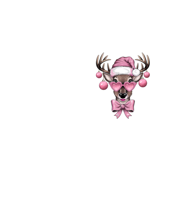 Pink Xmas Reindeer model galben neon pe tricou
