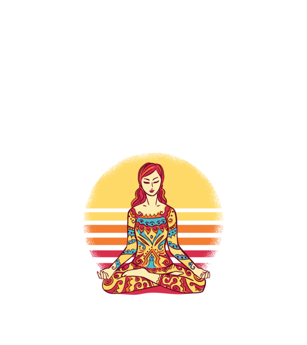Mandala Yoga Meditație model negru pe tricou