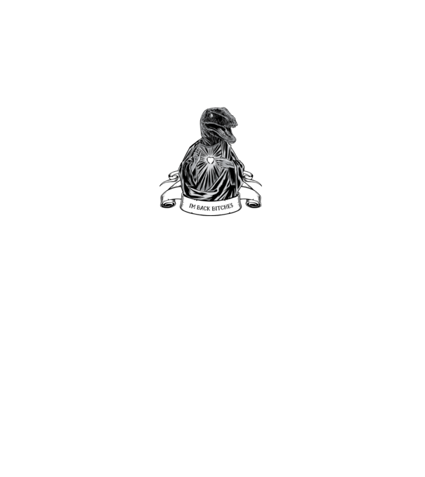 Iisus Raptor Dinozaur model alb pe tricou