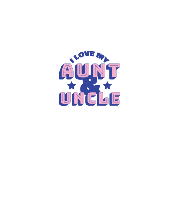 I Love My Aunt & Uncle model albastru deschis pe tricou