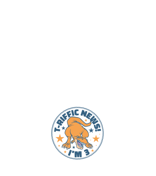 'T-rex Terrific news i''m 3' model albastru deschis pe tricou