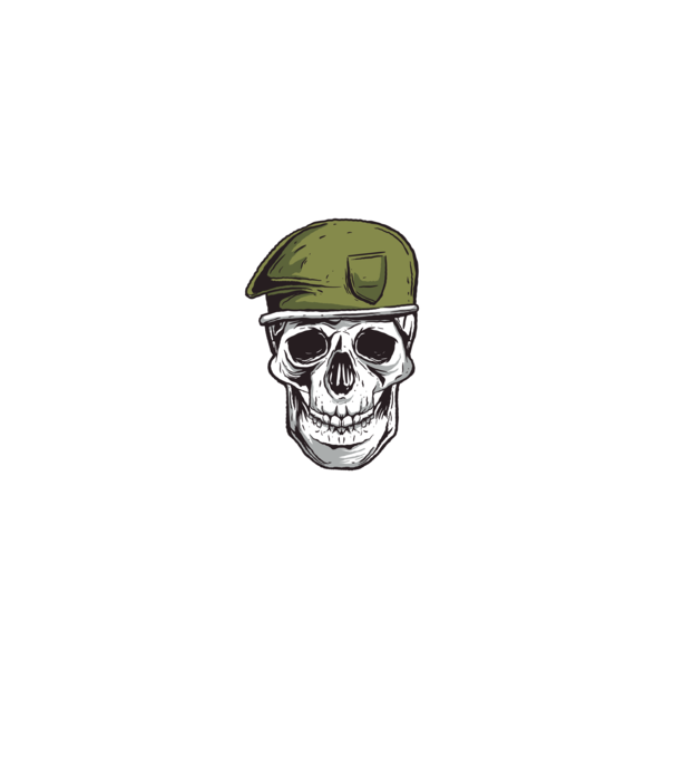 Craniu Soldat model negru pe tricou