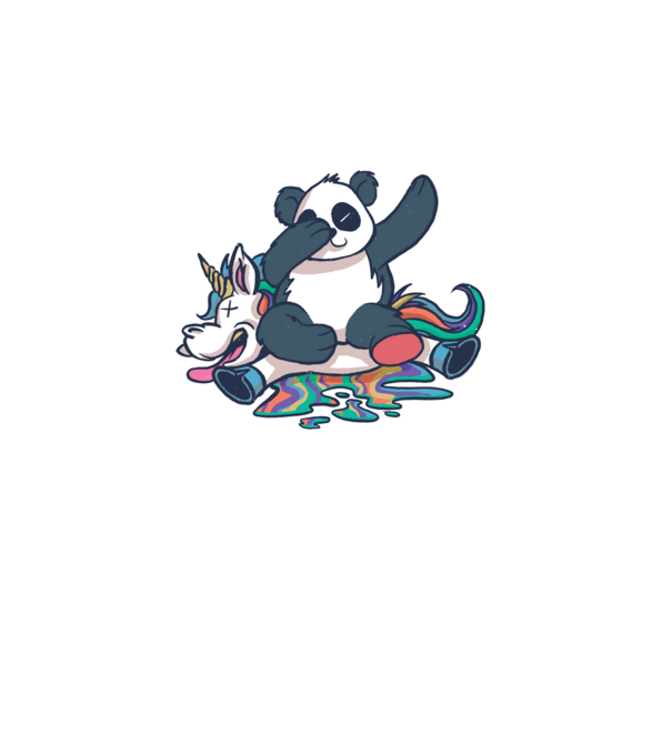 Panda DAB Unicorn model alb pe tricou