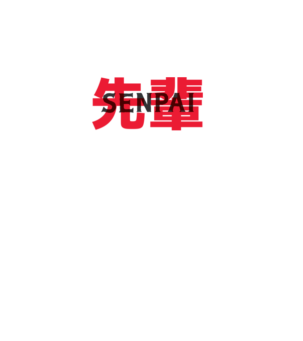 Senpai model alb pe tricou