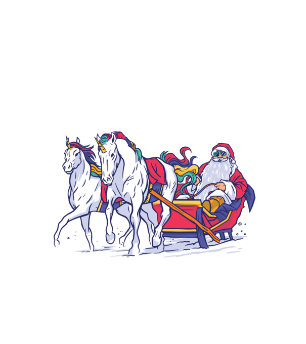 Santa Unicorn Moș Crăciun model alb pe tricou