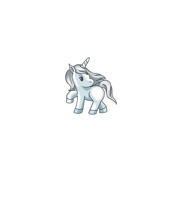 Unicorn de argint model gri pe tricou