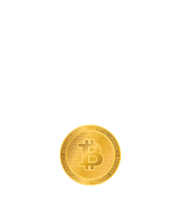 Monedă de aur Bitcoin model albastru închis pe tricou