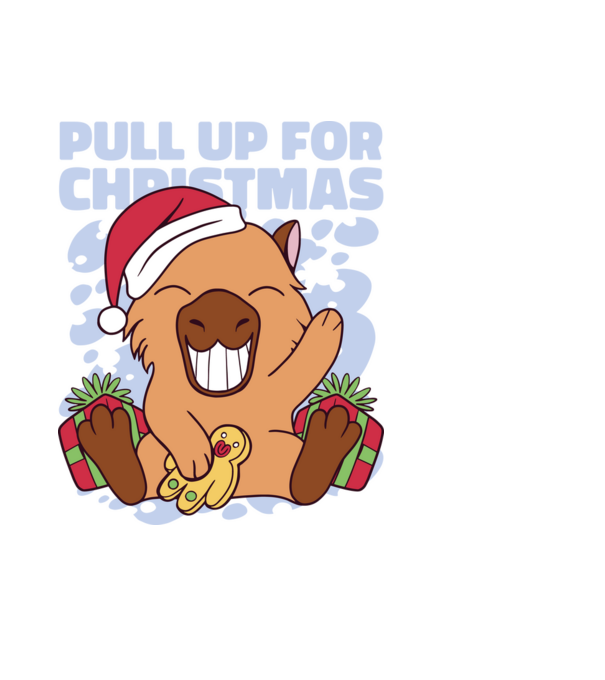 Pull up for christmas Capybara model albastru deschis pe tricou