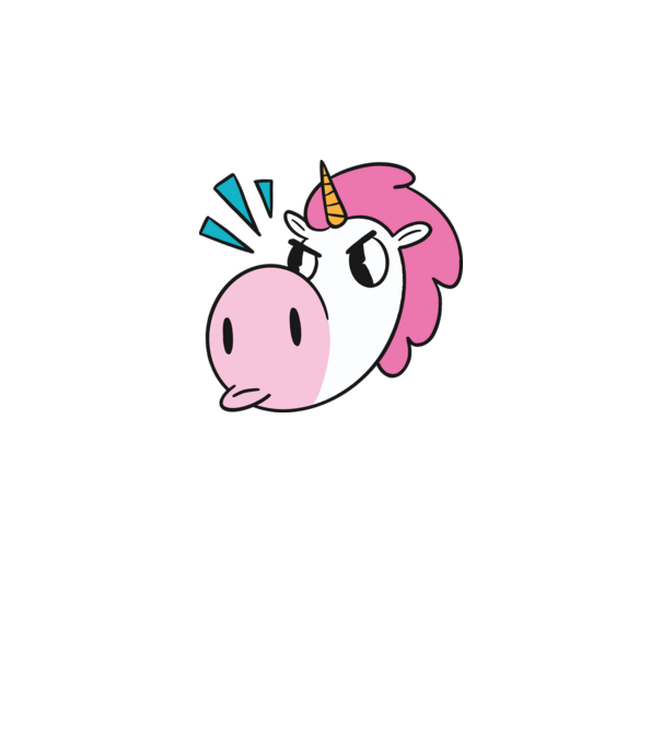 Unicorn supărat model gri pe tricou