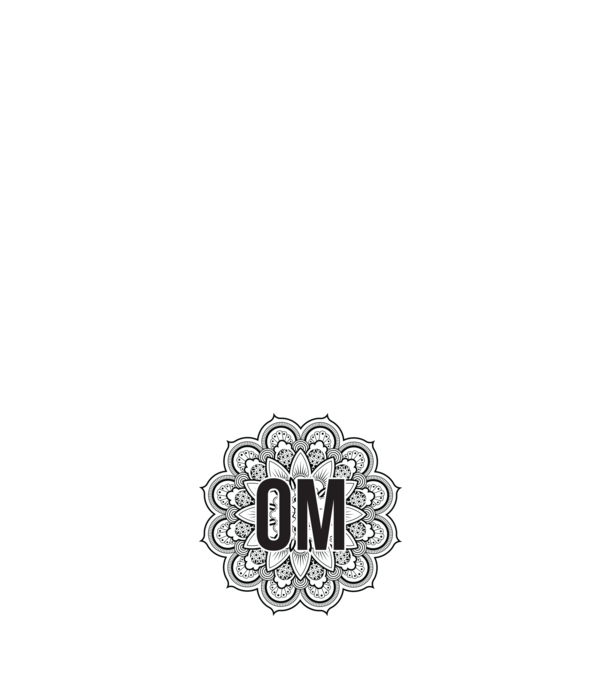 OM Mandala model negru pe tricou