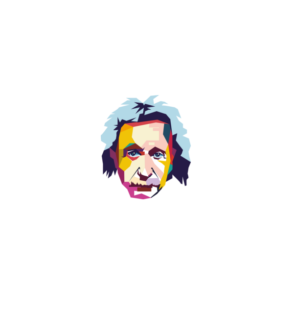 Einstein abstract model alb pe tricou