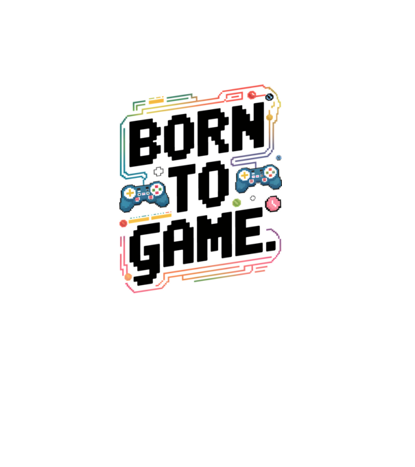 Born to Game Pixel Alb model alb pe tricou