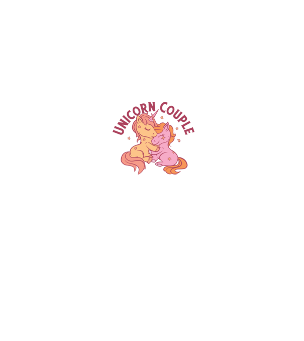 Pereche Unicorn model roz deschis pe tricou