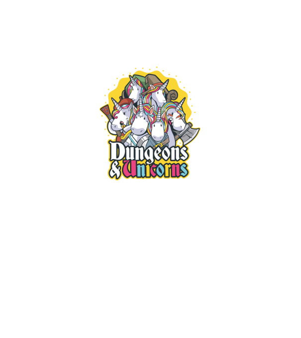 Dungeons and Unicorns model gri pe tricou