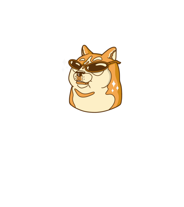 Doge Coin model negru pe tricou