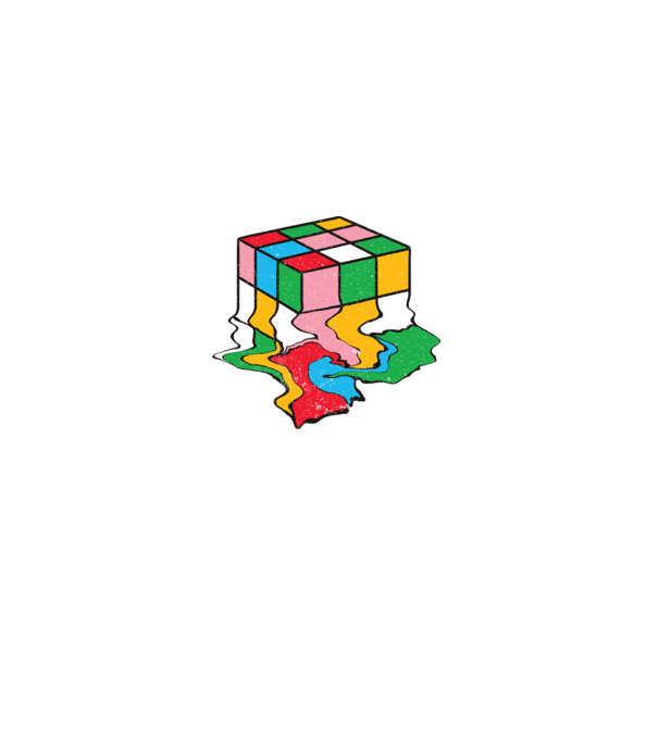 Cub Rubik topindu-se model negru pe tricou