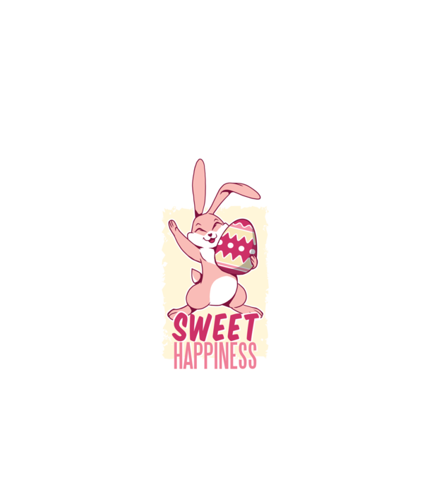Sweet Happiness pentru Paște tricou cu iepuraș model negru pe tricou