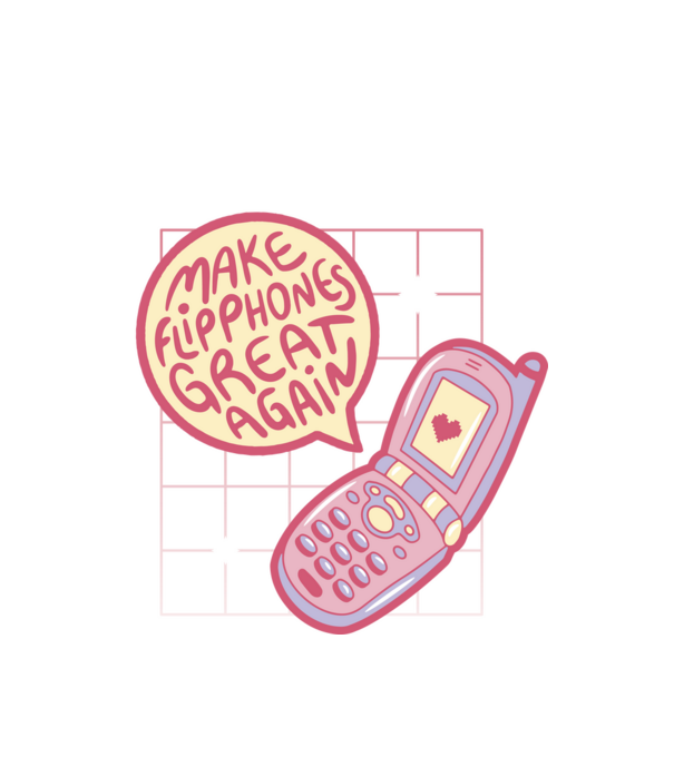 Make Flipphones Great Again Retro model alb pe tricou